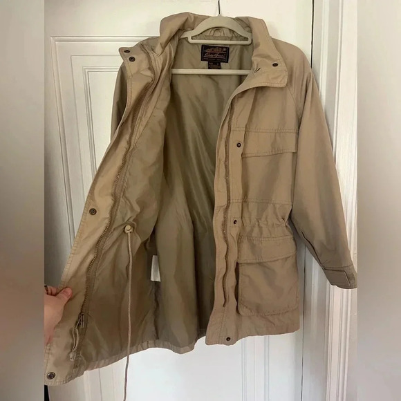 Eddie Bauer Women’s Beige Outdoor Utility Jacket Parka Vintage Coat Size Small - Picture 8 of 13